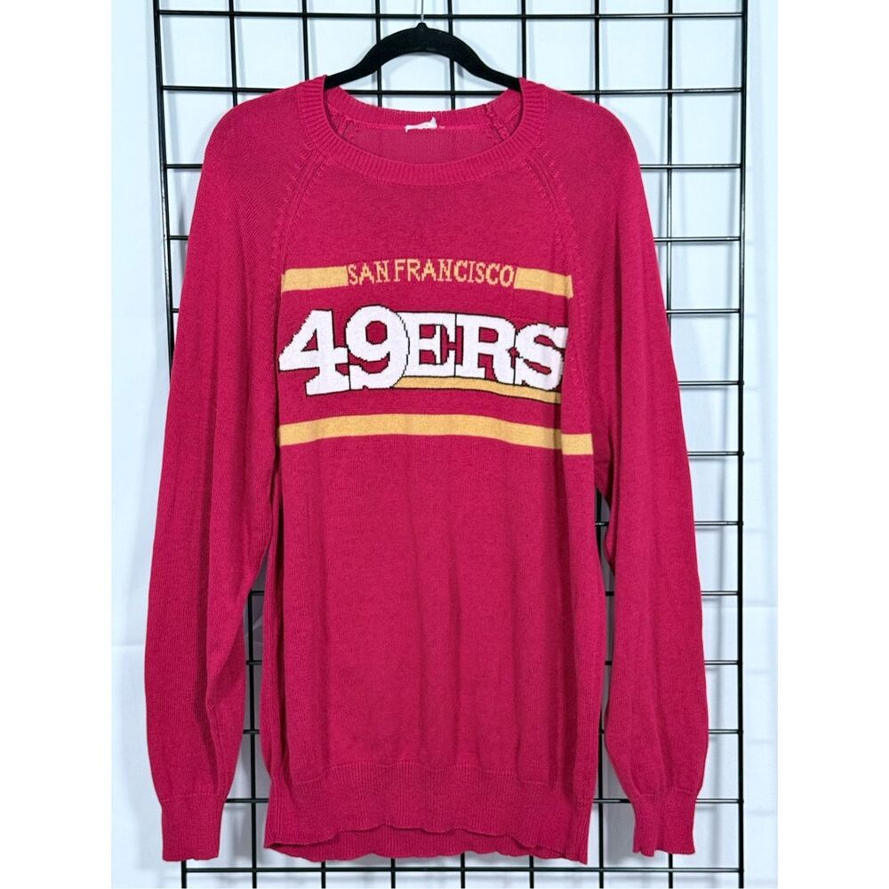 San Francisco‎ 49ers Crewneck Knit Sweater Mens XL Red Retro NFL Football